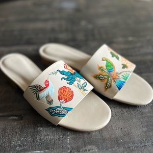 Hand painted Alepel sandals; size 8; made in Brazil.